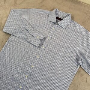 ETRO Dress Shirt Men 44 17 Blue Plaid Long Sleeve‎ Designer Made in Italy CEO